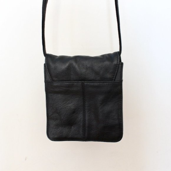 Vintage Soho Design Group Black Pebble Grain Leather Crossbody Bag - Picture 3 of 9